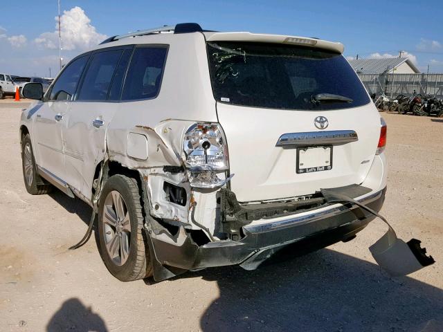 5TDDK3EH5CS173736 - 2012 TOYOTA HIGHLANDER WHITE photo 3