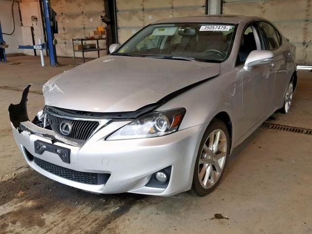 JTHCF5C28B5050400 - 2011 LEXUS IS 250 SILVER photo 2