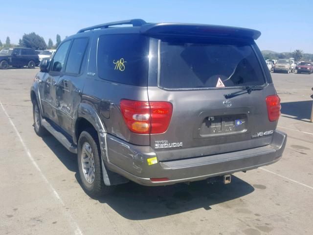 5TDBT48A44S231569 - 2004 TOYOTA SEQUOIA LI GRAY photo 3