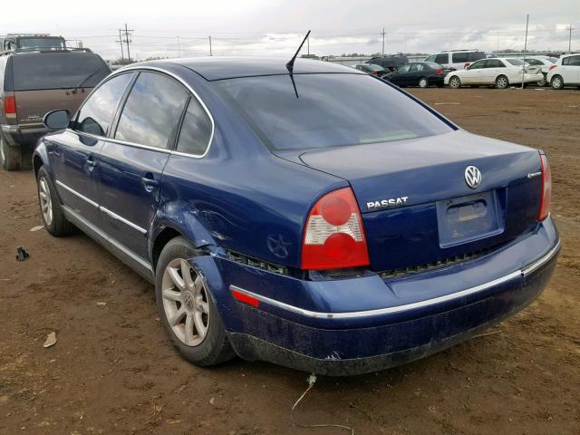 WVWPD63B24P320422 - 2004 VOLKSWAGEN PASSAT GLS BLUE photo 3