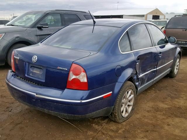 WVWPD63B24P320422 - 2004 VOLKSWAGEN PASSAT GLS BLUE photo 4