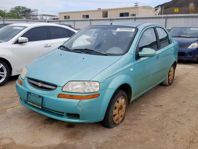 KL1TD52685B441197 - 2005 CHEVROLET AVEO BASE Жасыл фото 2