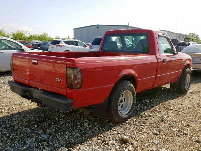 1FTYR10U61PB34392 - 2001 FORD RANGER RED photo 4