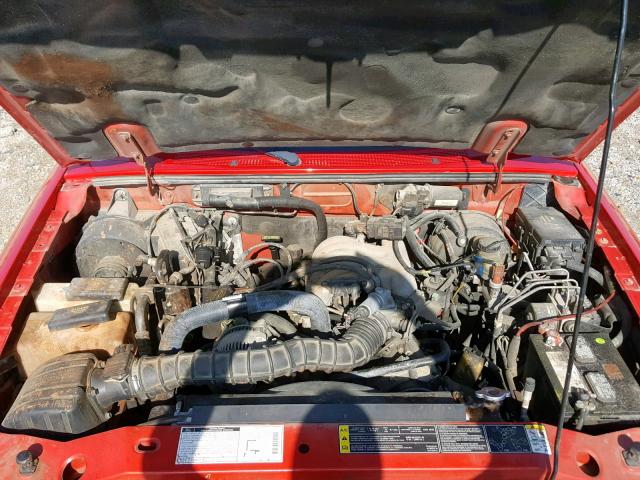 1FTYR10U61PB34392 - 2001 FORD RANGER RED photo 7