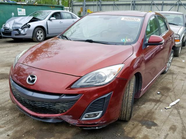 JM1BL1H52A1191292 - 2010 MAZDA 3 S MAROON photo 2