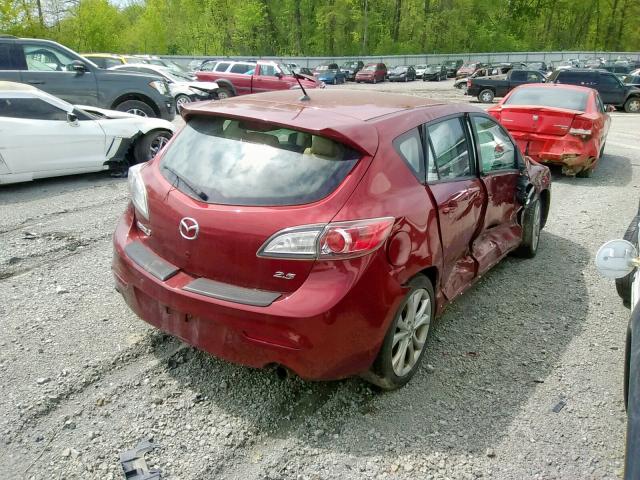 JM1BL1H52A1191292 - 2010 MAZDA 3 S MAROON photo 4