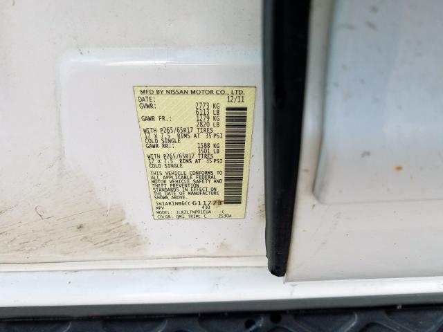 5N1AR1NB6CC611773 - 2012 NISSAN PATHFINDER S  foto 10