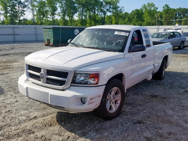 1D7CE3BK6AS151161 - 2010 DODGE DAKOTA SXT WHITE photo 2