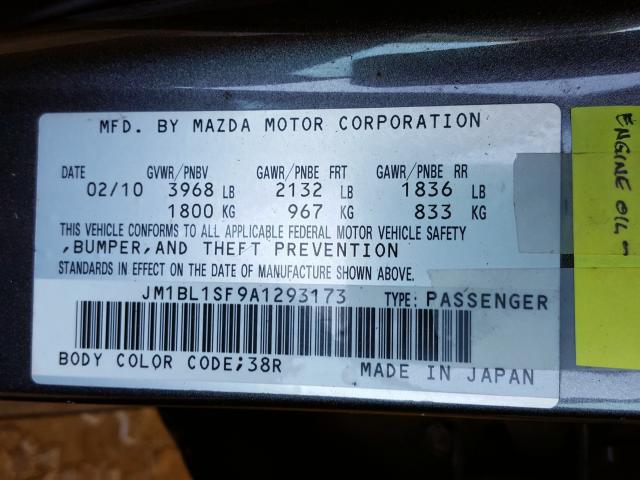 JM1BL1SF9A1293173 - 2010 MAZDA 3 I  photo 10