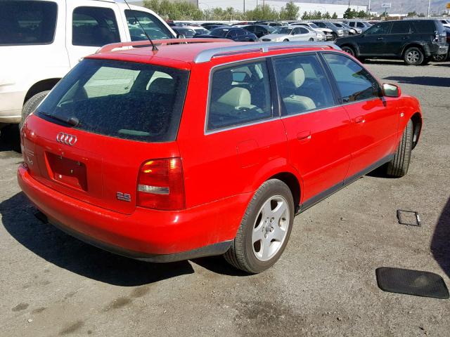 WAUKH68D4YA044310 - 2000 AUDI A4 2.8 AVA RED photo 4