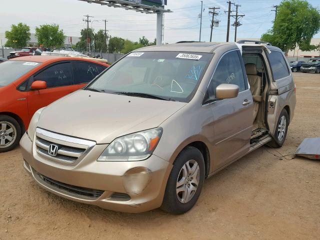 5FNRL38747B400494 - 2007 HONDA ODYSSEY EX GOLD photo 2