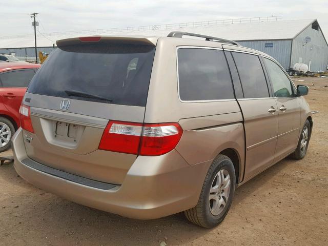 5FNRL38747B400494 - 2007 HONDA ODYSSEY EX GOLD photo 4