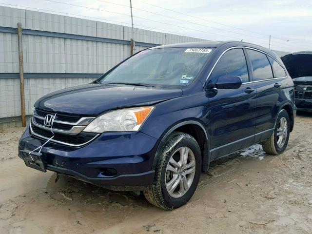 JHLRE3H74AC009377 - 2010 HONDA CR-V EXL BLUE photo 2