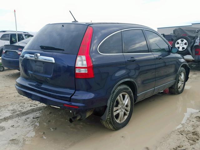 JHLRE3H74AC009377 - 2010 HONDA CR-V EXL BLUE photo 4