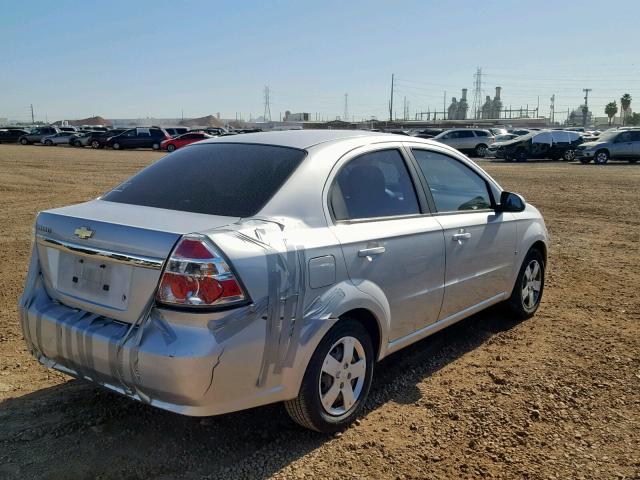 KL1TD56E89B313050 - 2009 CHEVROLET AVEO LS SILVER photo 4