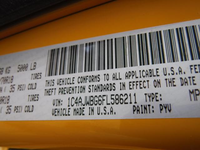 1C4AJWBG6FL586211 - 2015 JEEP WRANGLER S 黄色 照片 10