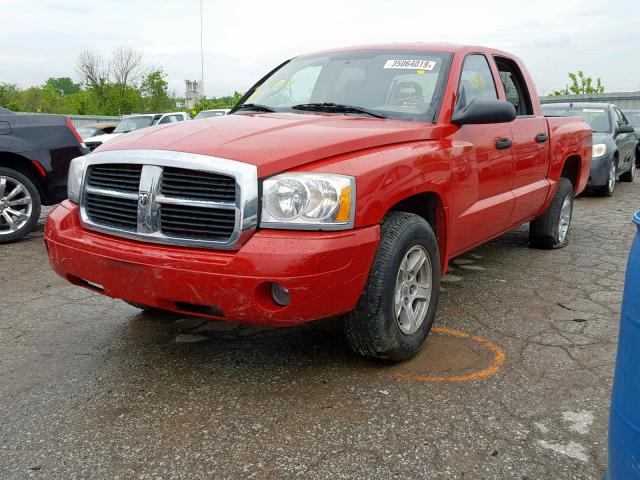 1D7HW48N06S654959 - 2006 DODGE DAKOTA QUA RED photo 2