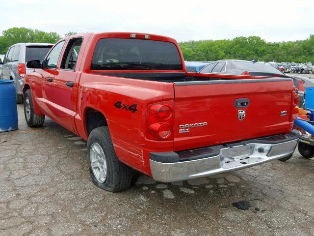 1D7HW48N06S654959 - 2006 DODGE DAKOTA QUA RED photo 3