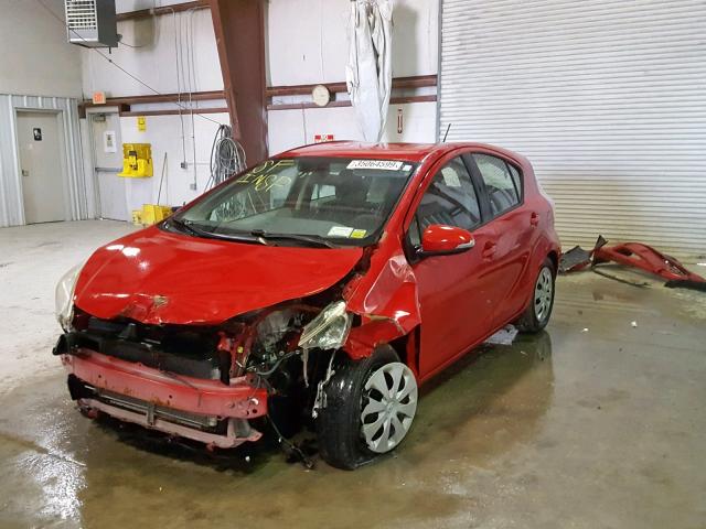 JTDKDTB37D1534389 - 2013 TOYOTA PRIUS C RED photo 2