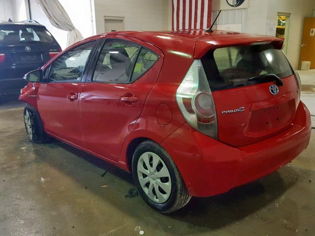 JTDKDTB37D1534389 - 2013 TOYOTA PRIUS C RED photo 3