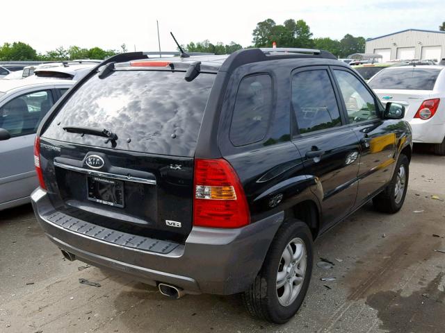 KNDJE723987474182 - 2008 KIA SPORTAGE E BLACK photo 4