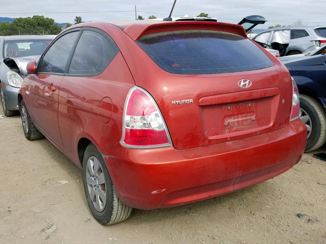 KMHCM36C79U137331 - 2009 HYUNDAI ACCENT GS RED photo 3