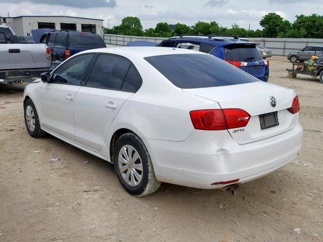 3VW2K7AJ1DM227068 - 2013 VOLKSWAGEN JETTA BASE WHITE photo 3