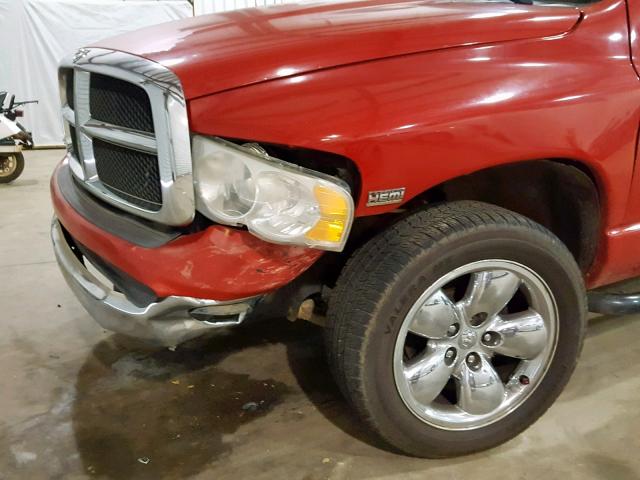 1D7HU18D95S356582 - 2005 DODGE RAM 1500 S RED photo 9