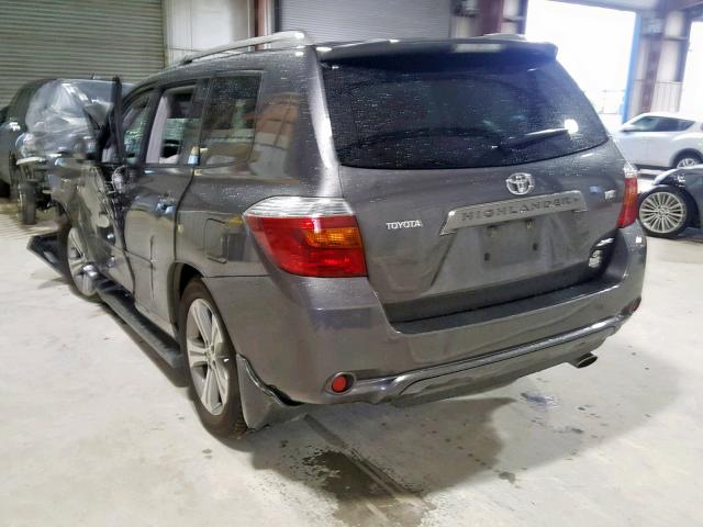 JTEES43A382077596 - 2008 TOYOTA HIGHLANDER GRAY photo 3