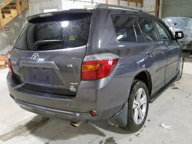 JTEES43A382077596 - 2008 TOYOTA HIGHLANDER GRAY photo 4