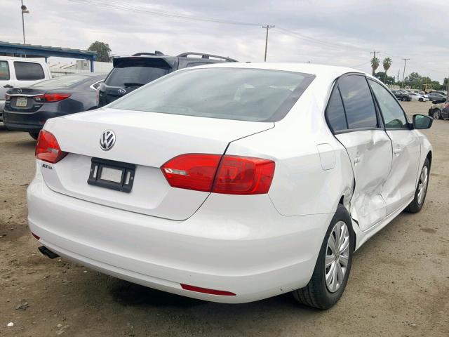 3VW1K7AJ6EM442541 - 2014 VOLKSWAGEN JETTA BASE WHITE photo 4