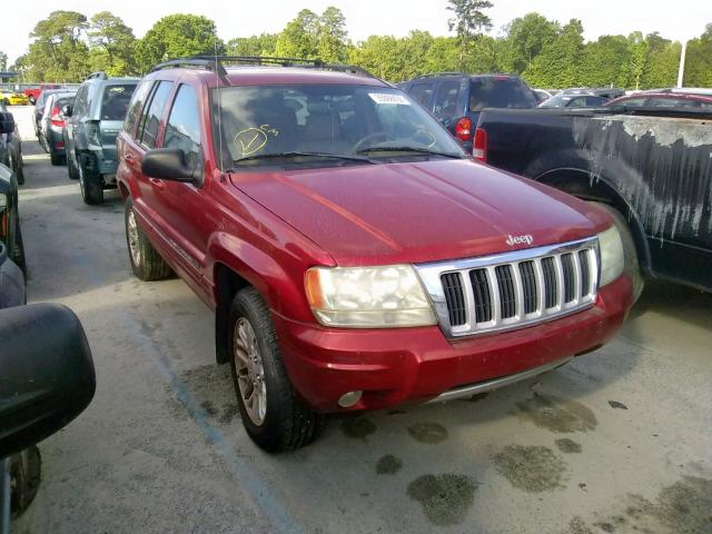 1J4GW58N14C317648 - 2004 JEEP GRAND CHER RED photo 1