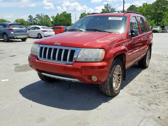 1J4GW58N14C317648 - 2004 JEEP GRAND CHER RED photo 2