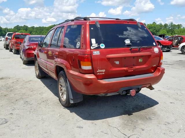 1J4GW58N14C317648 - 2004 JEEP GRAND CHER RED photo 3