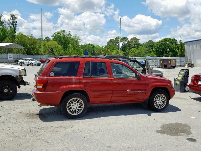 1J4GW58N14C317648 - 2004 JEEP GRAND CHER RED photo 9