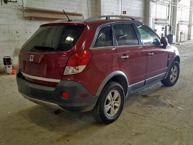 3GSCL33P38S633924 - 2008 SATURN VUE XE MAROON photo 4