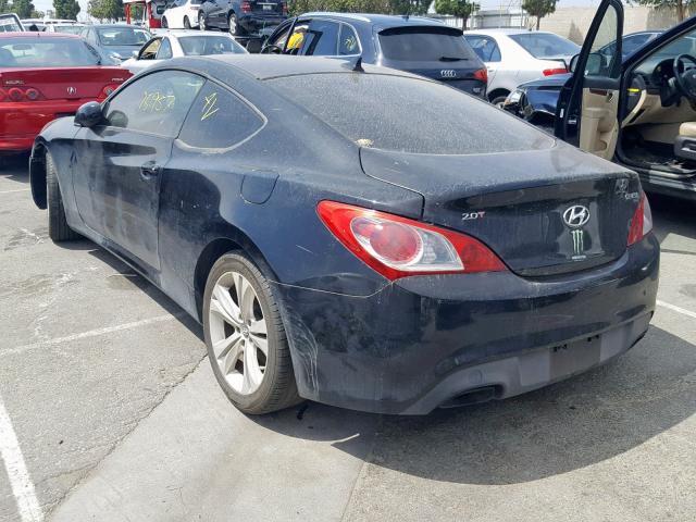 KMHHT6KD9BU056698 - 2011 HYUNDAI GENESIS CO BLACK photo 3