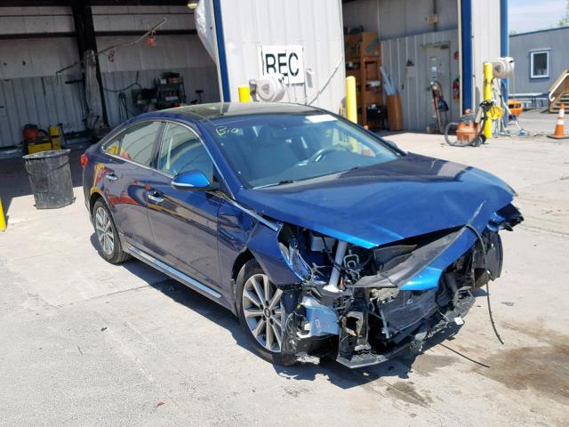 5NPE34AF3GH290237 - 2016 HYUNDAI SONATA SPO BLUE photo 1