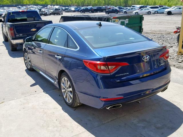 5NPE34AF3GH290237 - 2016 HYUNDAI SONATA SPO BLUE photo 3