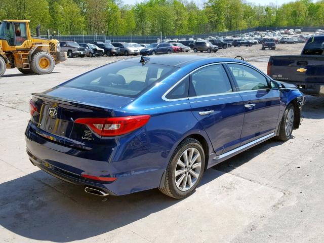 5NPE34AF3GH290237 - 2016 HYUNDAI SONATA SPO BLUE photo 4