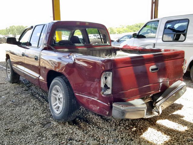 1B7GL2AN91S180127 - 2001 DODGE DAKOTA QUA BURGUNDY photo 3