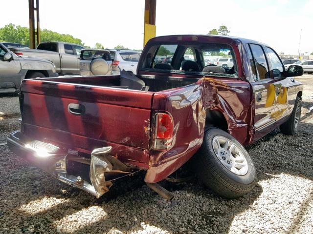 1B7GL2AN91S180127 - 2001 DODGE DAKOTA QUA BURGUNDY photo 4