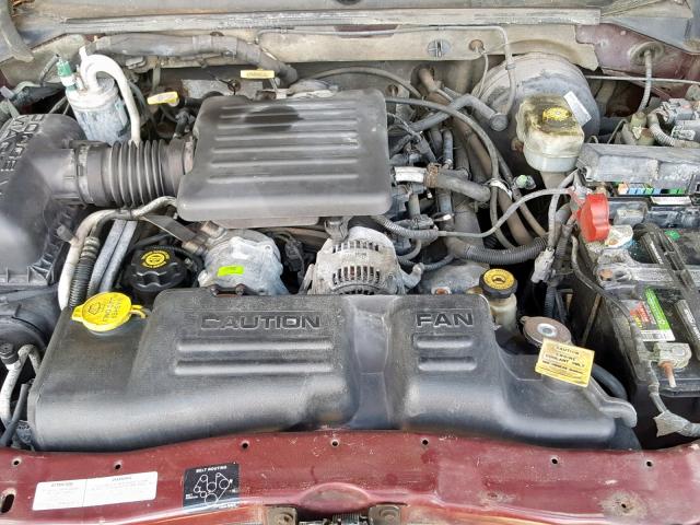 1B7GL2AN91S180127 - 2001 DODGE DAKOTA QUA BURGUNDY photo 7