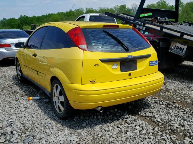 3FAFP31301R117469 - 2001 FORD FOCUS ZX3 YELLOW photo 3