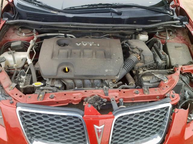 5Y2SP67889Z415398 - 2009 PONTIAC VIBE RED photo 7