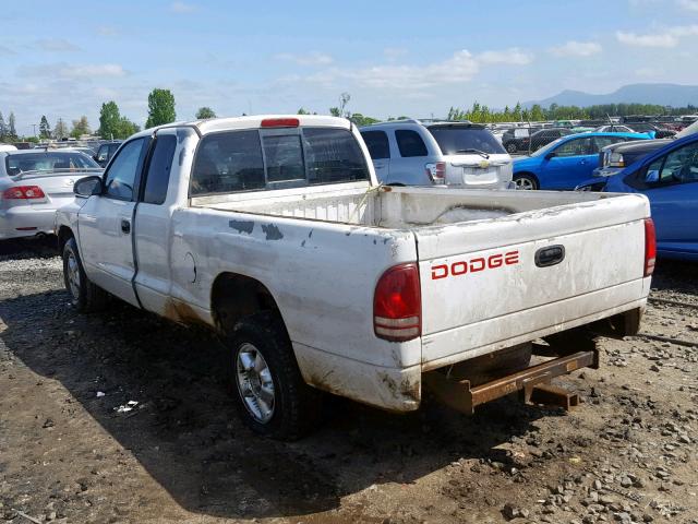 1B7GL23X1VS145392 - 1997 DODGE DAKOTA WHITE photo 3