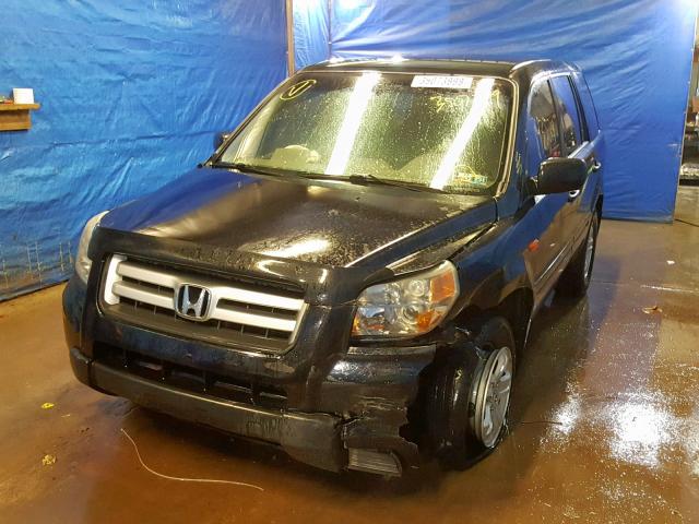 2HKYF18106H506413 - 2006 HONDA PILOT LX BLACK photo 2