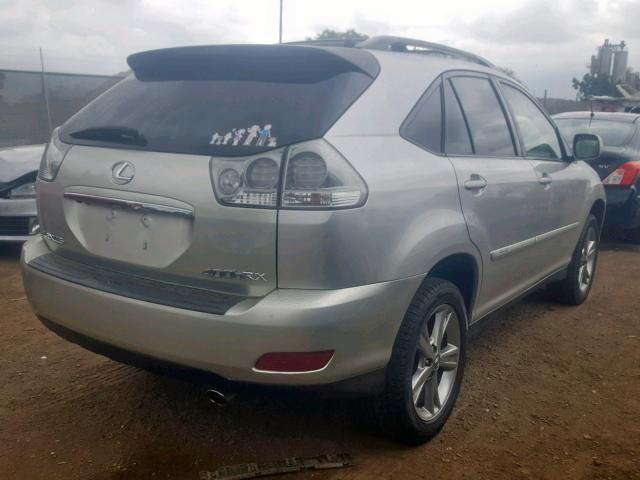 JTJGW31U372005186 - 2007 LEXUS RX 400H SILVER photo 4