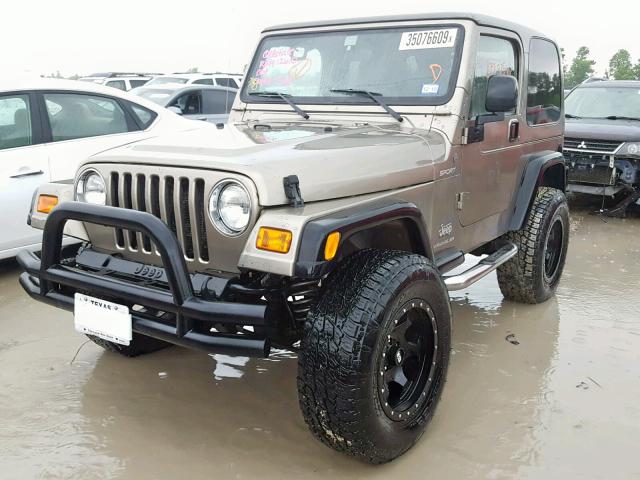 1J4FA49S84P803259 - 2004 JEEP WRANGLER / TAN photo 2