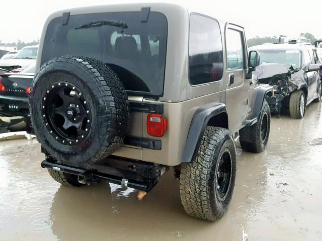 1J4FA49S84P803259 - 2004 JEEP WRANGLER / TAN photo 4